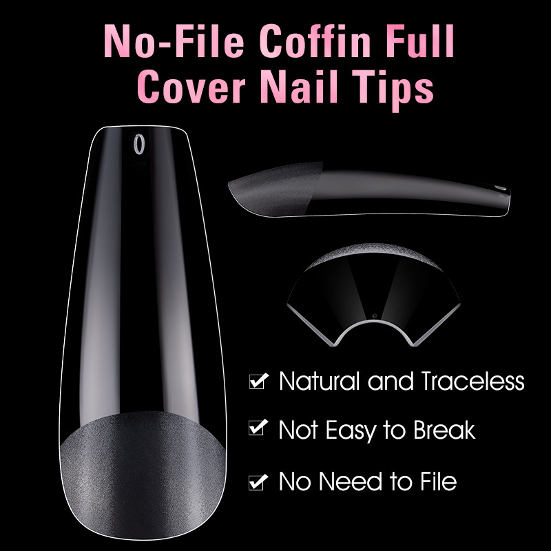 Private label finger nails artificial fingernails gel x gelly tips press on nails clear full cover soft gel tips