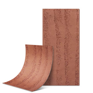 Free Samples Red Rammed Earth Board Flexible Clay Wall Tile Soft Ceramic Travertine Stone Slab Wall Tiles Decorative Stone Wall