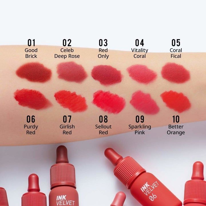 Korean Lip Tint Make Up Cosmetic Waterproof  Long-lasting Highly Pigmented  Lip Tint Peripera Ink The  Velvet 01 GOOD BRICK