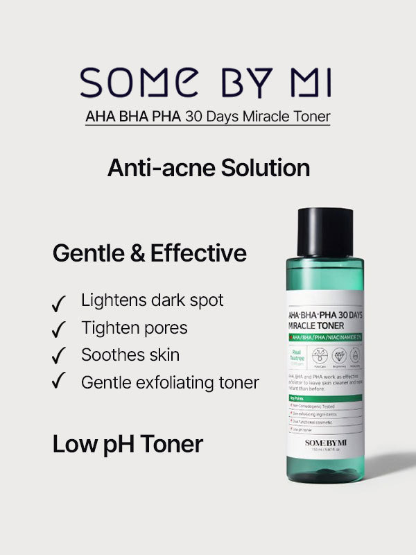 Chemical Exfoliants For Acne  Men Skin Care Cosmetics Products SOME BY MI Korea AHA.BHA.PHA 30 Days Miracle Toner 150ml