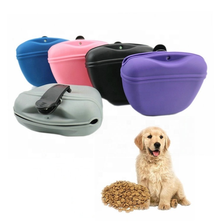 New Design Waterproof Pet Puppy Walking Silicone Dog Trick or Treat Bag Silicone Pet Training Bag Dog Treat Pouch