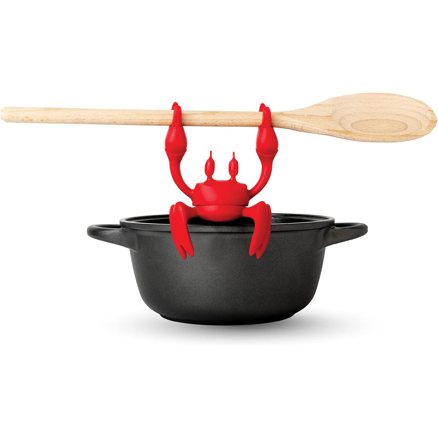 Custom Heat-Resistant Silicone Kitchen Red Crab Shape Spoon Holder Grill Utensil Holder