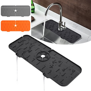 Sink Faucet Silicone Mat Absorbable Draining Water Catcher For Kitchen Sink Splash Guard