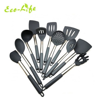 Kitchen Tools Set 15 Piece Stainless Steel Cookware Set Silicone Kitchen Utensils Set Cooking Utensils With Holder