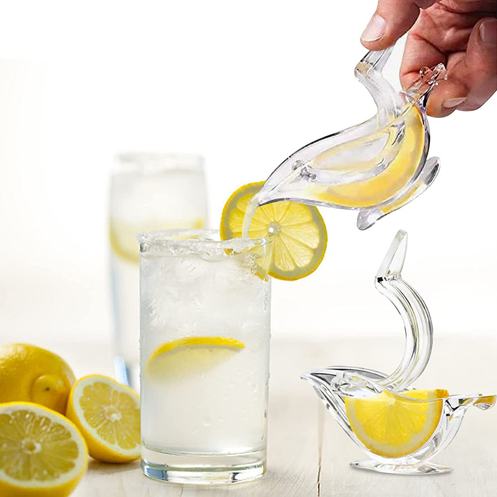 Bird Shaped Glass Lemon Lime Juice Squeezer Clear Acrylic Lemon Slice Squeezer Manual Bird Lemon Squeezer