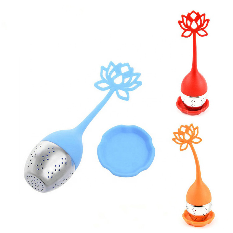 BPA Free Reusable Stainless Steel Tea Filter Silicone Flower Tea Infuser Silicone Tea Strainer