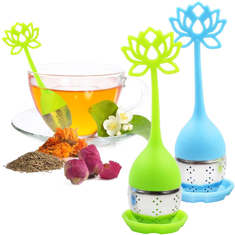 BPA Free Reusable Stainless Steel Tea Filter Silicone Flower Tea Infuser Silicone Tea Strainer