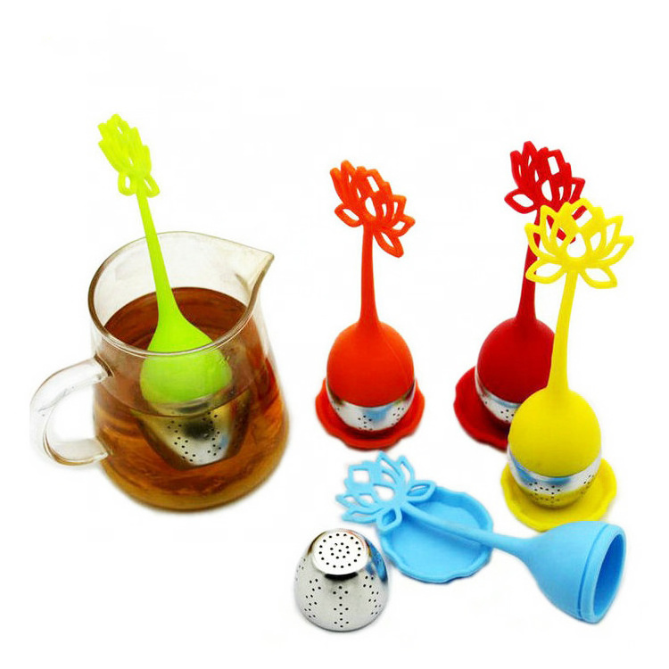 BPA Free Reusable Stainless Steel Tea Filter Silicone Flower Tea Infuser Silicone Tea Strainer