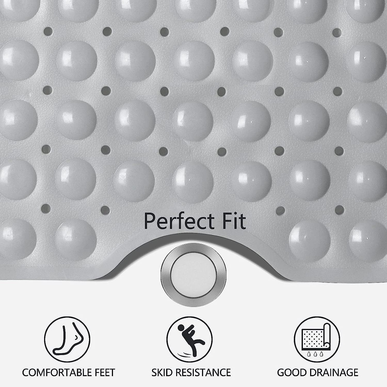 Custom PVC Shower Mats Non Slip With Suction Cup Bath Mat Rubber Bathtub Absorbent Mats For Bathroom