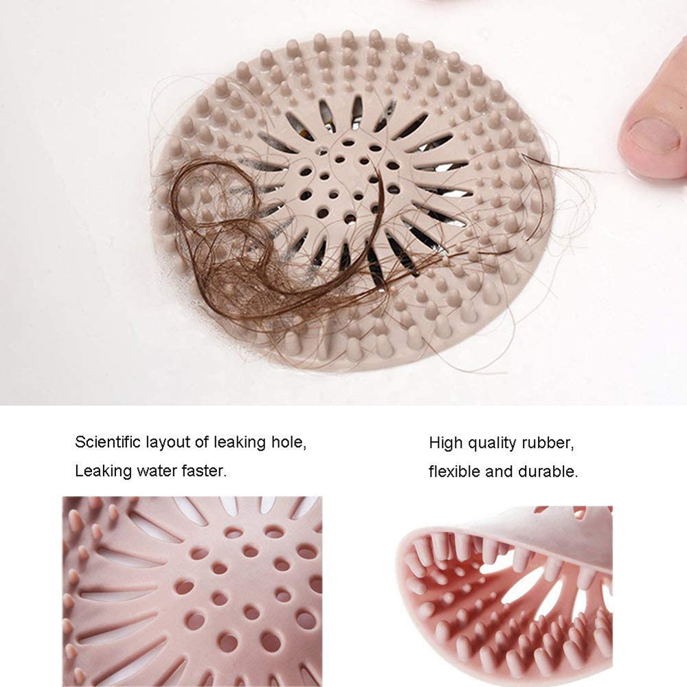 Reusable Bath Sinkshroom Laundry Pet Sink Bathroom Beard Drain Hair Catcher Durable Silicone Hair Stopper For Shower