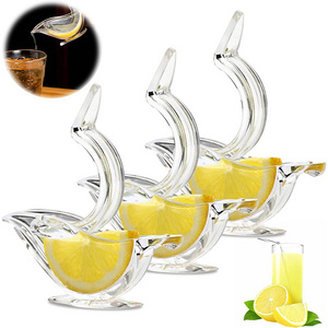 Elegance Press Art Bird Lemon & Lime Bird-Shaped Glass Transparent Acrylic Lemon Juice Squeezer Bird Lemon Squeezer