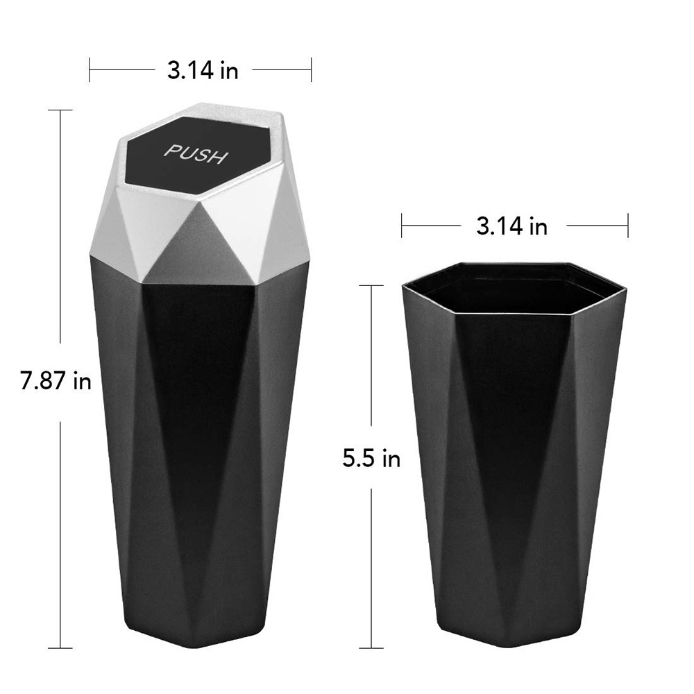 Car Trash Container Can Car Trash Can With Lid Trash Can For Mini Bin With Lid And Storage Pockets