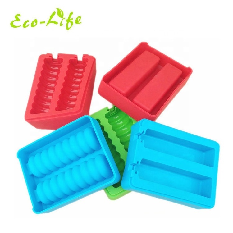 Novelty Home Ice Cream Maker Silicone Ice Cream Popsicle Mold with Reusable PP Sticks