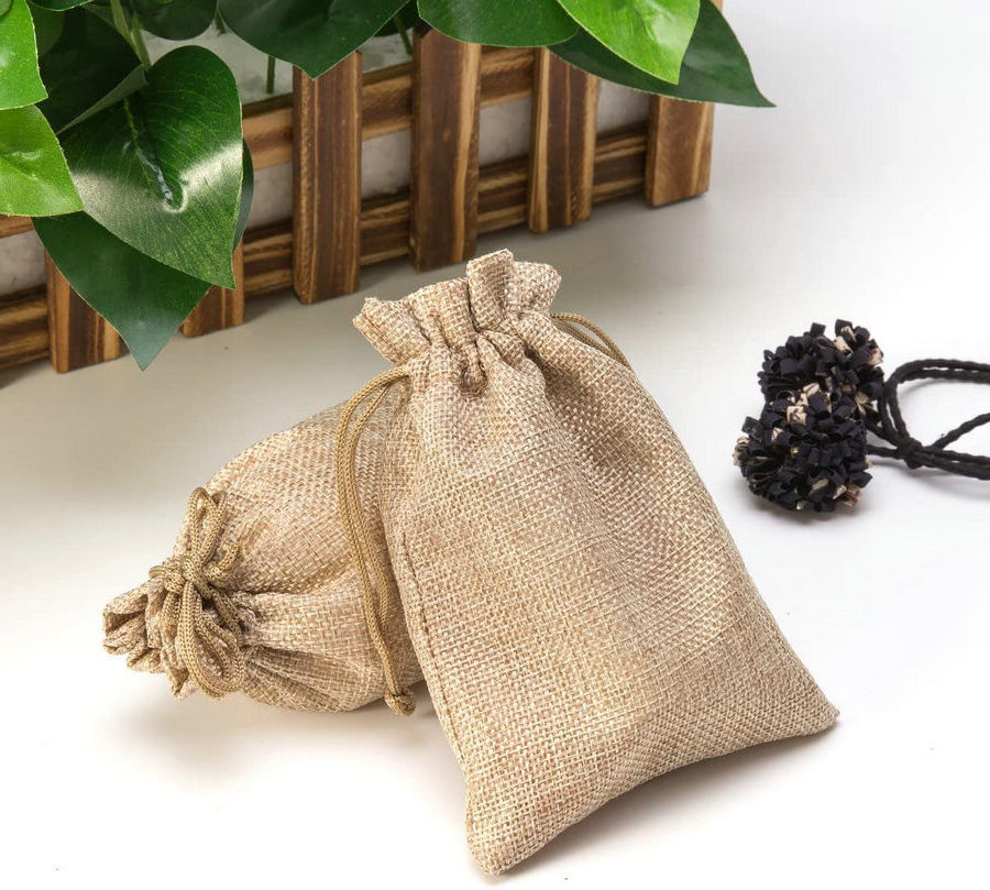 Wholesale Eco friendly jute sacks drawstring hemp bag burlap gift bags