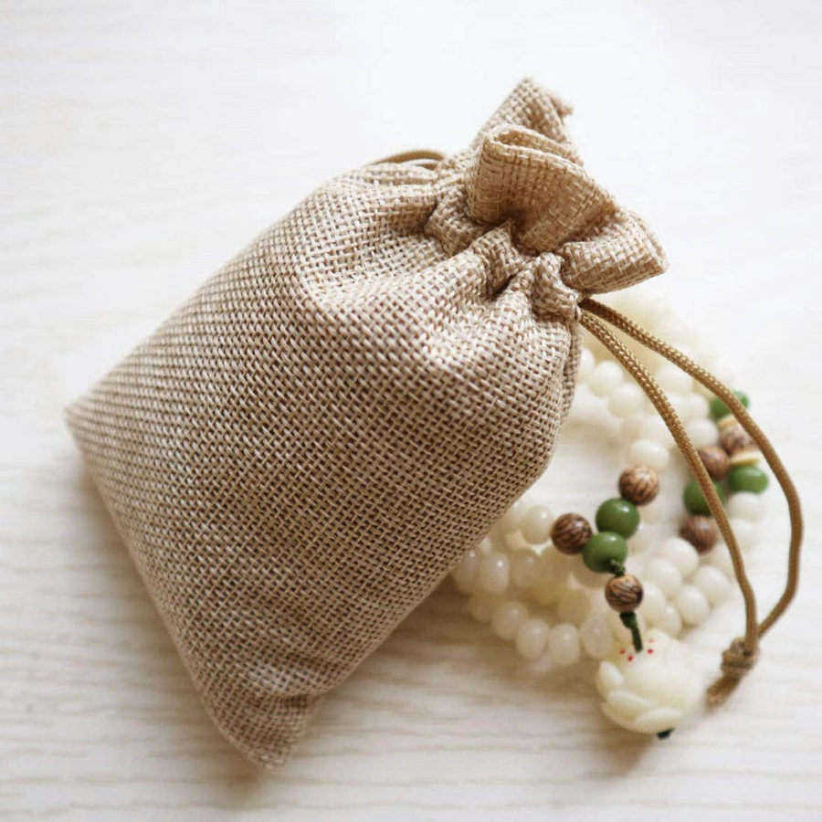 Wholesale Eco friendly jute sacks drawstring hemp bag burlap gift bags