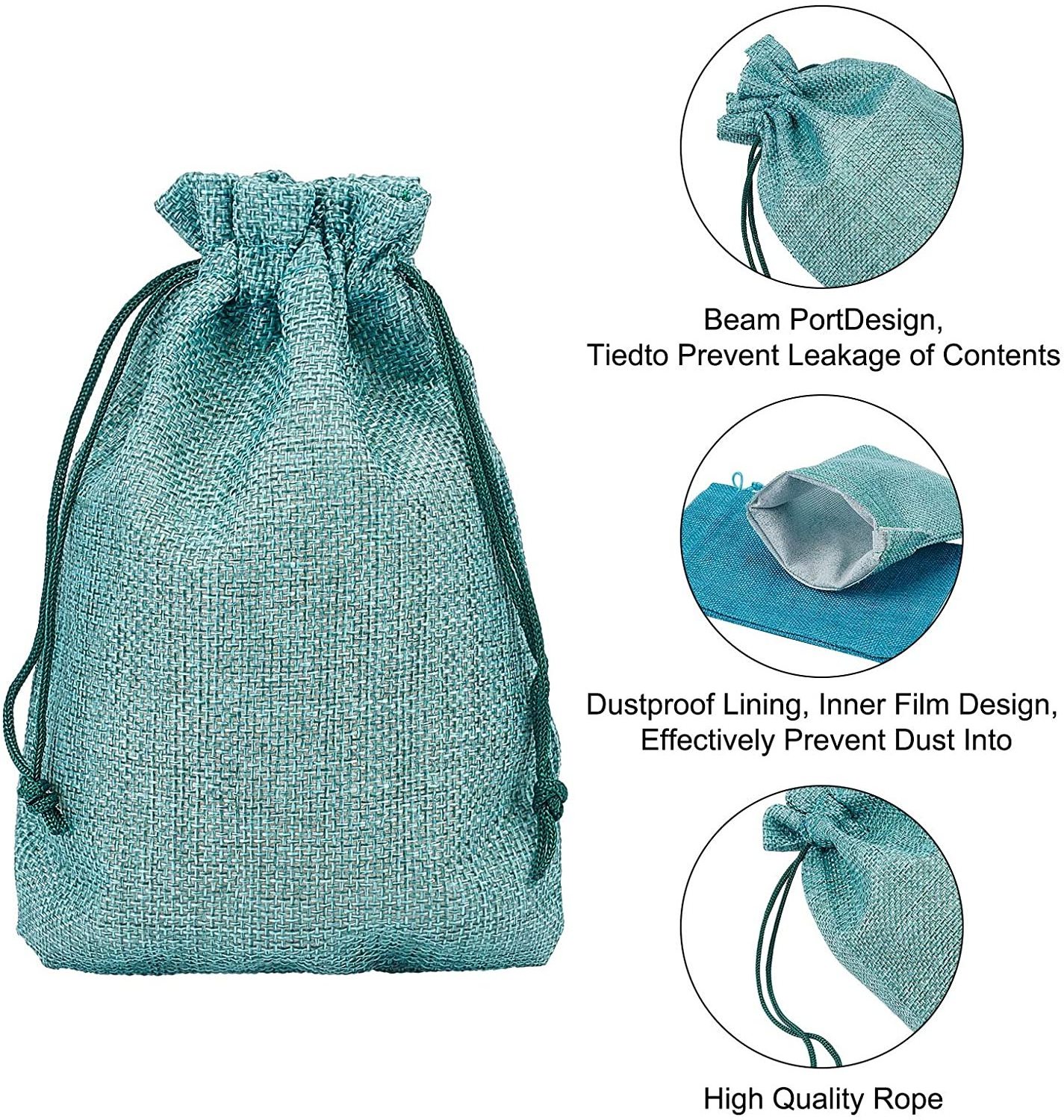 Wholesale Eco friendly jute sacks drawstring hemp bag burlap gift bags