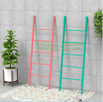 Natural Sustainable Bamboo Ladder Hanging Clothes at Bathroom, Bedroom With many Color and 4-5 Steps