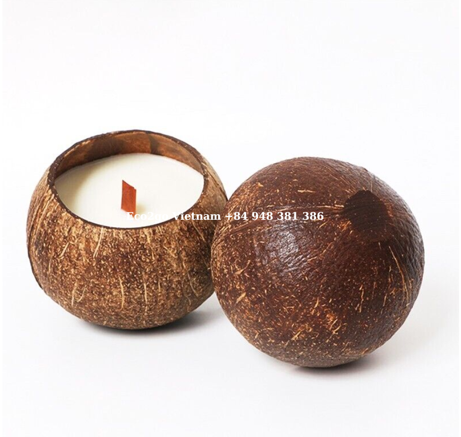 Bulk Sale Candle In Coconut Shell Bowl And Coconut Bowl Scent Candle Made Of All-Natural And Ecofriendly From Eco2go Vietnam