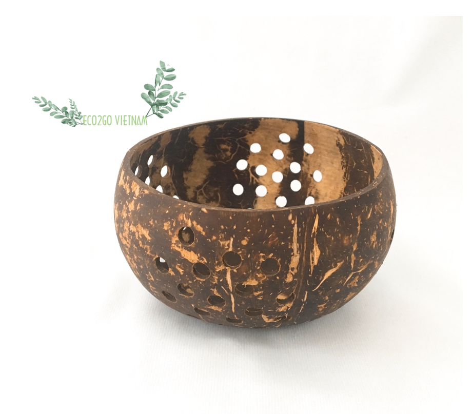 Eco-Friendly Coconut Tea Light Candle Decorated/ Engraving Coconut Shell Candle Holder/ Handmade Coconut Shell Candle Bowl Made