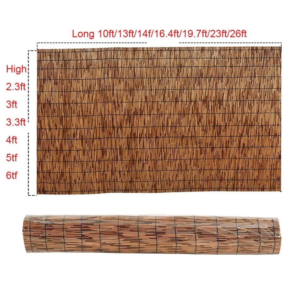 Bamboo Fence Rolls Natural Reed Fencing Roller Blind 6FTx16.4FT 4FTx16.4FT 6FTx14FT Privacy Reed Screen Panels