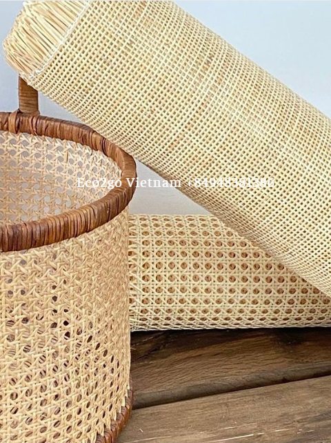 Wicker rattan cane webbing roll material for Furniture Decoration , Chair, Cabinet made in Eco2go Vietnam