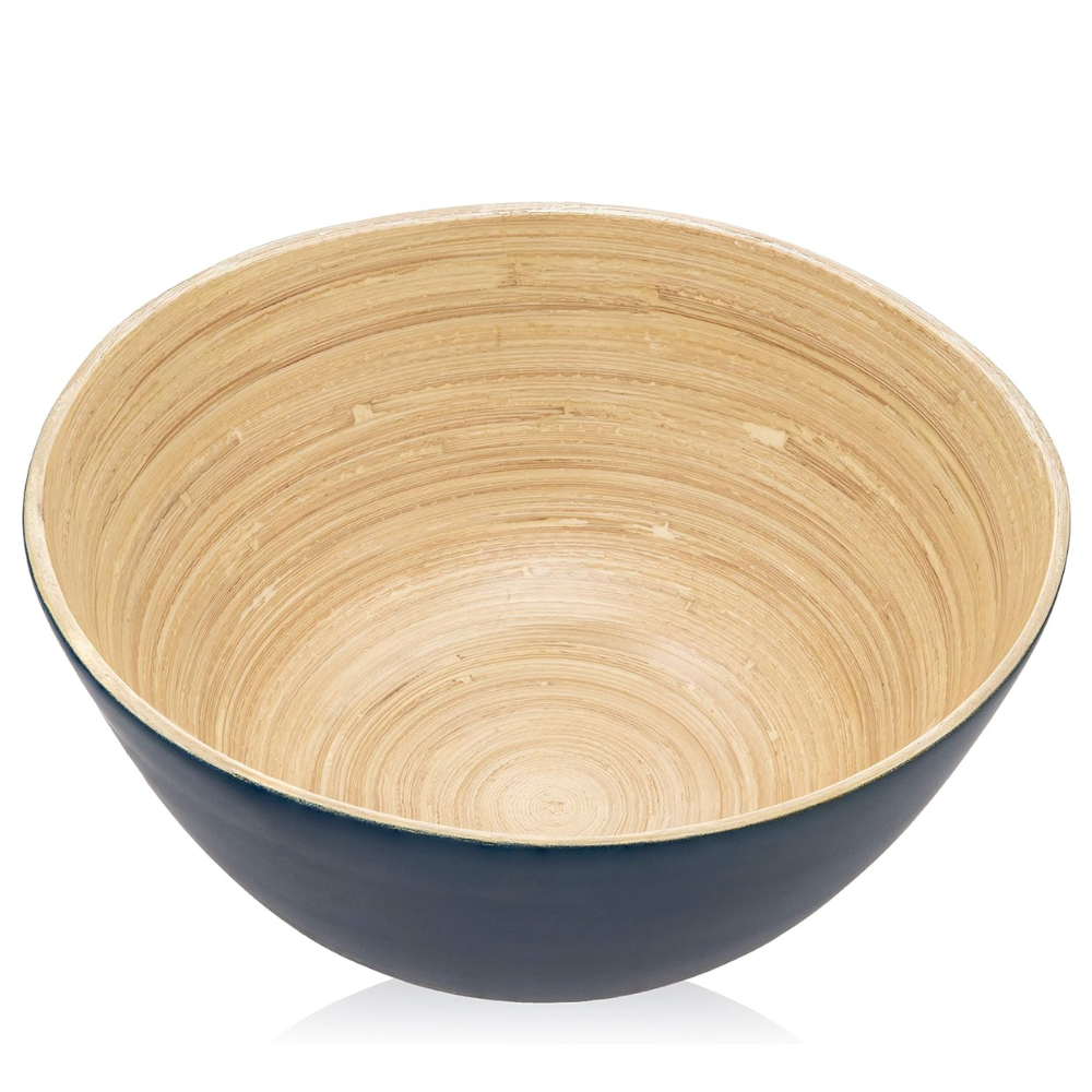 Natural Spun Bamboo Bowls Wholesale Large Bamboo Salad Fruit Serving Bowl Mixing Bowl Popcorn Made in Vietnam