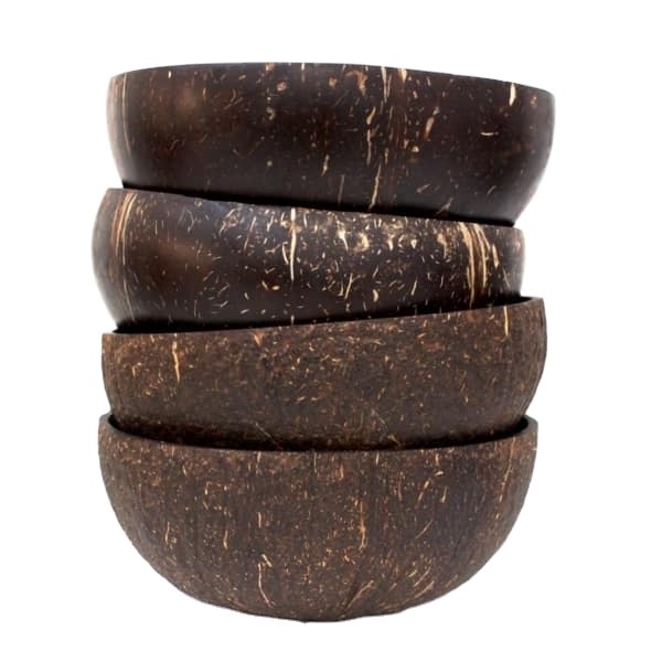 High Quality Eco-frienly Vietnam coconut shell bowls handmade /coconut bowls and wooden spoon set ice cream smoothie