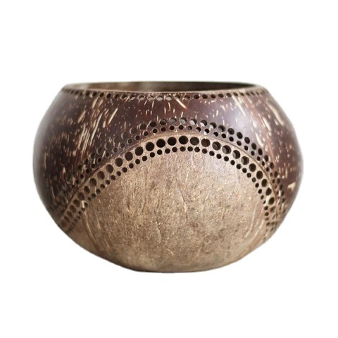 BEST QUALITY CUSTOM DESIGN COCONUT TEA LIGHT HOLDER / COCONUT SHELL BOWL CANDLE HOLDER MADE IN VIETNAM