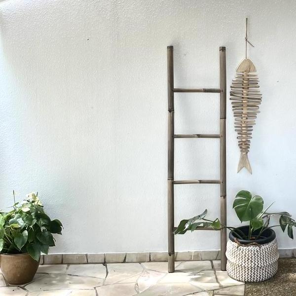 Blanket Ladder for The Living Room - Blanket Holder for Decor, Blanket Rack for Your Bathroom - Bamboo Sturdy Decorative