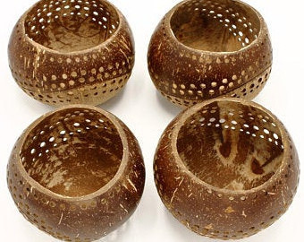 BEST QUALITY CUSTOM DESIGN COCONUT TEA LIGHT HOLDER / COCONUT SHELL BOWL CANDLE HOLDER MADE IN VIETNAM