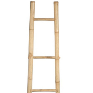 Wholesale 2024 Best selling bamboo household ladders for sale towel bathroom home decoration ladder rack cheap price