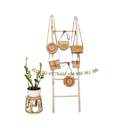 Hot Sales Abibaba Natural Bamboo Ladder Shelf/ Bamboo Steps Ladder For Bedroom Bathroom Living room