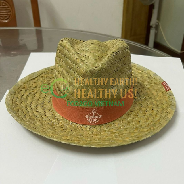 HOT TRENDING 2023!! NATURAL STRAWS HAT FOR WOMEN/STRAWS FEDORA HATS/ STRAWS HAT WITH LOGO CUSTOMIZED FROM ECO2GO VIET NAM