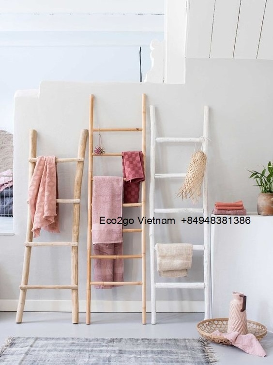 Bamboo ladder towel rack custom logo high quality/ Sustainable bamboo towel rack hanging clothes high quality with cheap price