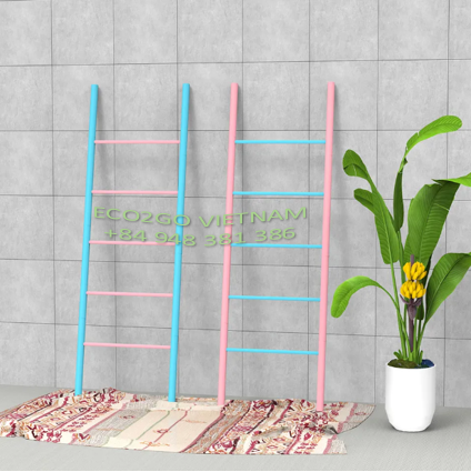 Natural Sustainable Bamboo Ladder Hanging Clothes at Bathroom, Bedroom With many Color and 4-5 Steps