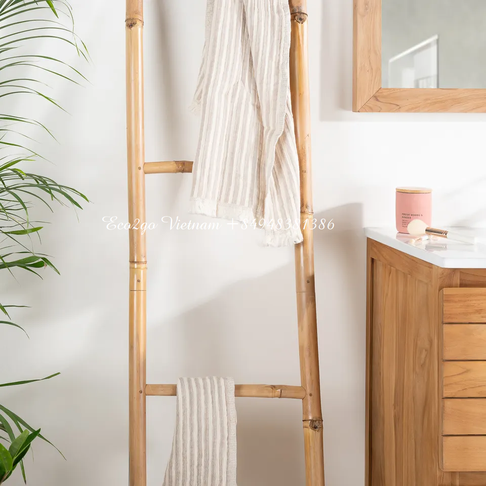 Accessories strong built bamboo ladders high quality for home use/ Accessories Bamboo Ladder Towel Rack