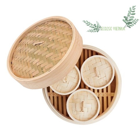 Custom Size Or Mini Bamboo Steamer Basket Party Favor With Cheap Price From Eco2go Vietnam