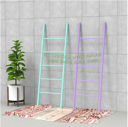 Natural Sustainable Bamboo Ladder Hanging Clothes at Bathroom, Bedroom With many Color and 4-5 Steps