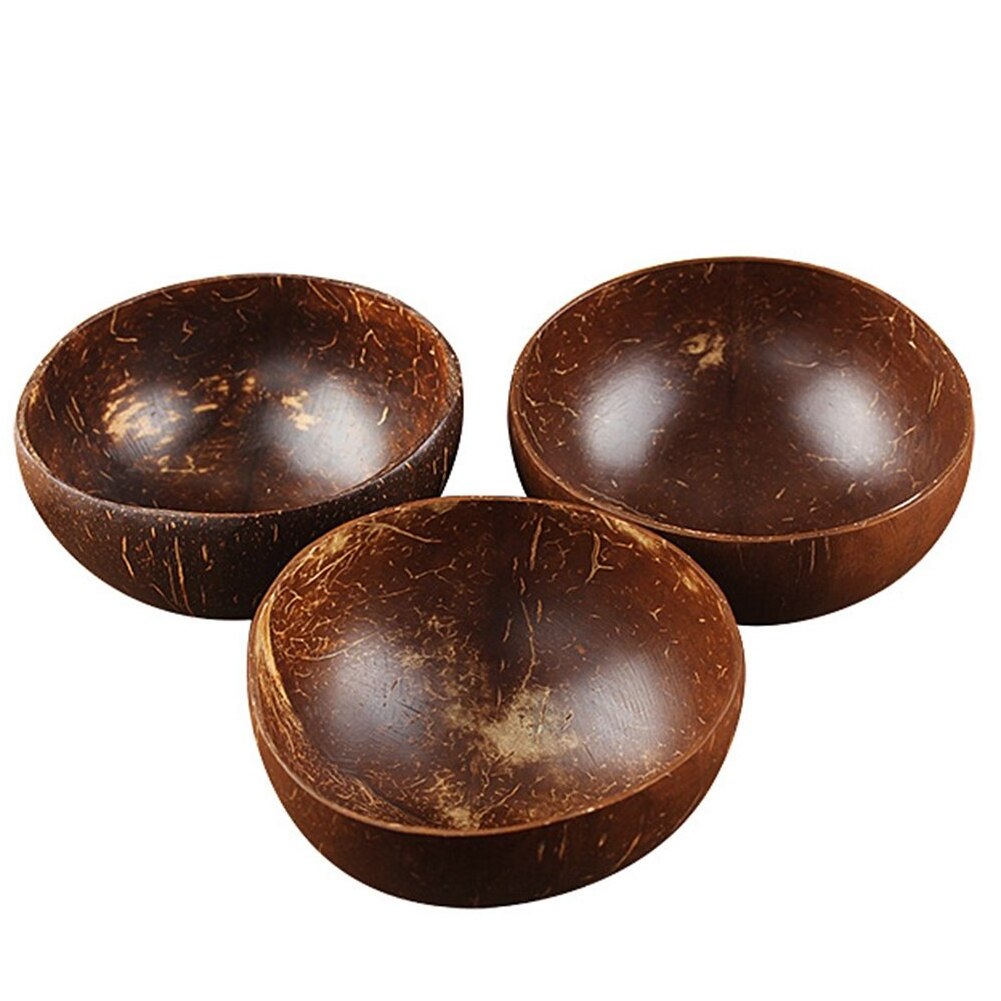 High Quality Eco-frienly Vietnam coconut shell bowls handmade /coconut bowls and wooden spoon set ice cream smoothie