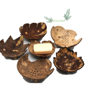 Wholesale Coconut shell shower soap dish holder/ hanging Coconut Soap Dish Tray/ coconut soap dish with stand from Eco2go Vietna