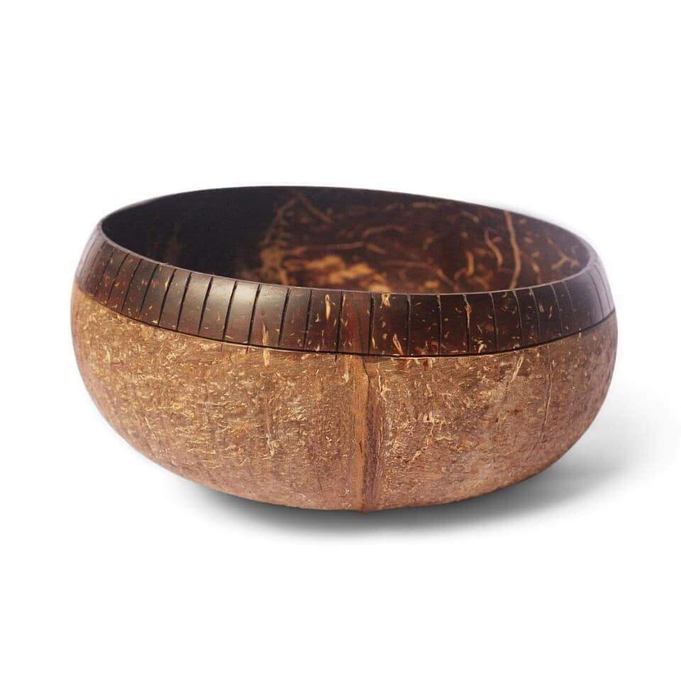 High Quality Eco-frienly Vietnam coconut shell bowls handmade /coconut bowls and wooden spoon set ice cream smoothie