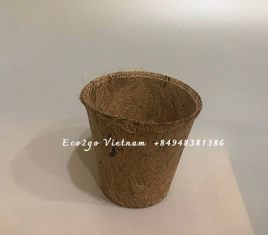 Coco coir pot With Free Sample In Vietnam/ Biodegradable 100% Coconut Fiber Pot/ Coconut Fiber Pot Made In Eco2go Vietnam