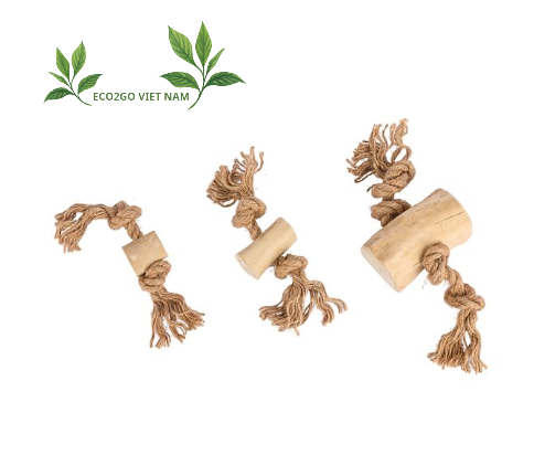 Biodegradable and sustainable Coffee Wood Tug/ Natural Dog Chew Toys Safety 100% For Pet at only Eco2go Vietnam