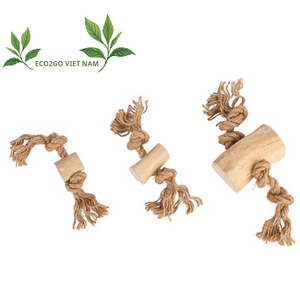 Biodegradable and sustainable Coffee Wood Tug/ Natural Dog Chew Toys Safety 100% For Pet at only Eco2go Vietnam