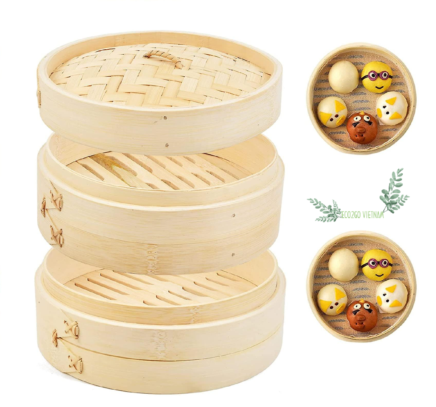 Custom Size Or Mini Bamboo Steamer Basket Party Favor With Cheap Price From Eco2go Vietnam