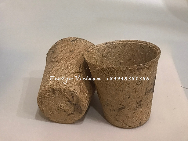 Coco coir pot With Free Sample In Vietnam/ Biodegradable 100% Coconut Fiber Pot/ Coconut Fiber Pot Made In Eco2go Vietnam