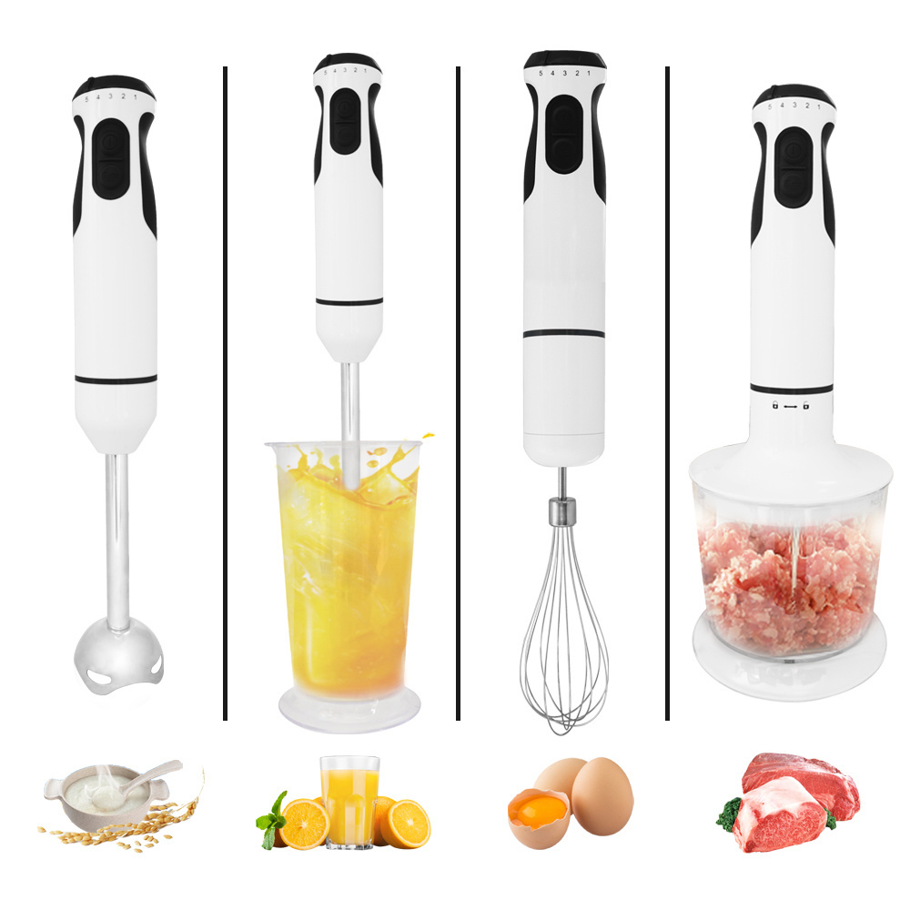 4 in 1 Multifunction Stick Handheld Chopper Mixer Immersion Drink Smoothie Food Processor Electric Hand Held Blender for Kitchen