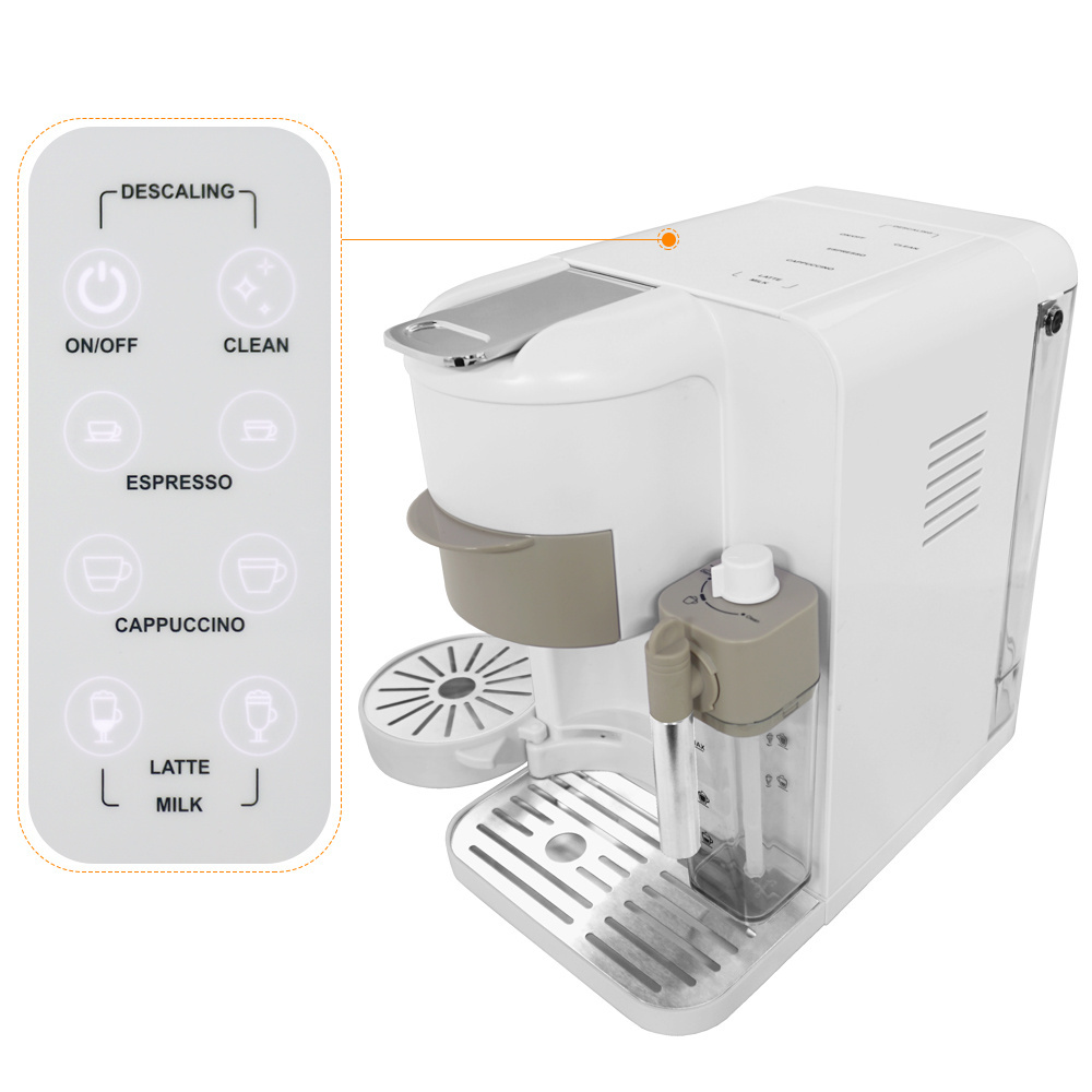 4 in 1 Modern Professional Coffee Makers Simple Automatic Multi Capsule Coffee Machine with Milk Frother Cup for Household