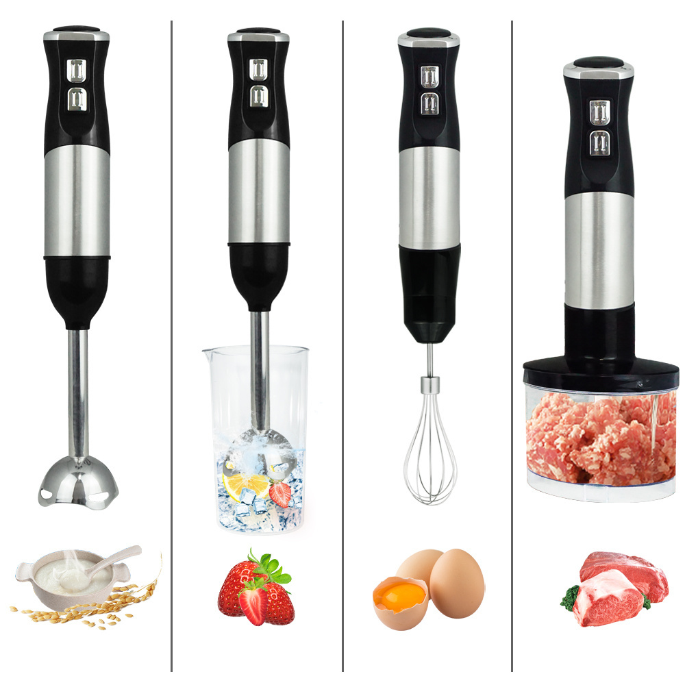 3 In 1 Stainless Steel Commercial Hand Held Mixer Grinder Chopper Set Cooking Electric Mini Stick Handheld Immersion Blender