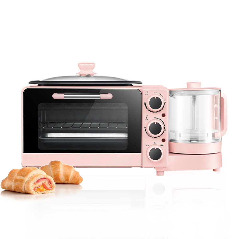 3 In 1 High Quality Family Mini Bread Toaster Oven Sandwich Machine Home 3in1 Kettle Coffee Breakfast Maker Set With Egg Cooker